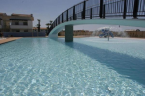 Modern flat with big swimming pool and balcony